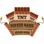 plusieurs block de TNT et le nom du serveur