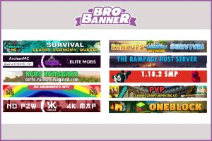 plusieurs bannière animée pour serveur liste minecraft et autre jeux