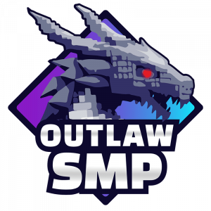 un logo icon serveur minecraft dragon fond bleue claire et violet