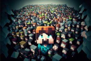 une foule booster de joueur minecraft